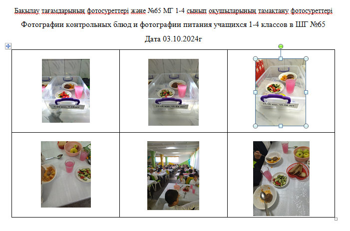 1-4 сыныптарға арналған күнделікті тегін мәзір, 5-11 сыныптардан тұратын СУСН үшін.03.10.2024 ж.///Ежедневное бесплатное меню для 1-4кл, для СУСН