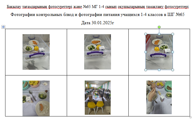 1-4 сыныптарға арналған тегін күнделікті мәзір, ХӘОТ санатындағы 5-11 сыныптар үшін. 30.01.2025 ж.///Бесплатное меню для 1-4кл., для 5-11кл. из СУСН