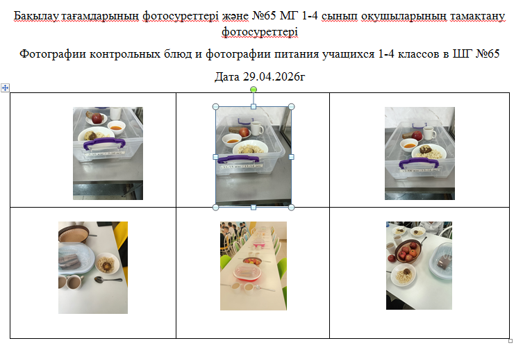 1-4 сыныптарға арналған күнделікті тегін мәзір, 29.04.2026 ж. ХӘОТ  санатындағы 5-11 сыныптар үшін./// Ежедневное  бесплатное  меню для  1-4 классов,  для  5-11 классов  из категории СУСН  за 29.04.2026г.